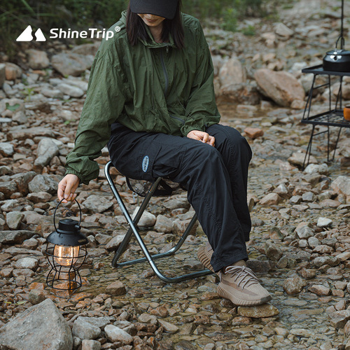 Shanqu Outdoor Extra Large Aluminum Alloy Portable Folding Stool Train Drawing Small Mazar Bold Picnic Stool Cross-border New