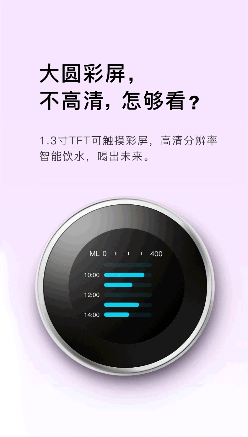 sguai小水怪m2智能保温杯316杯温度显示1.3寸彩屏水杯饮水量检测