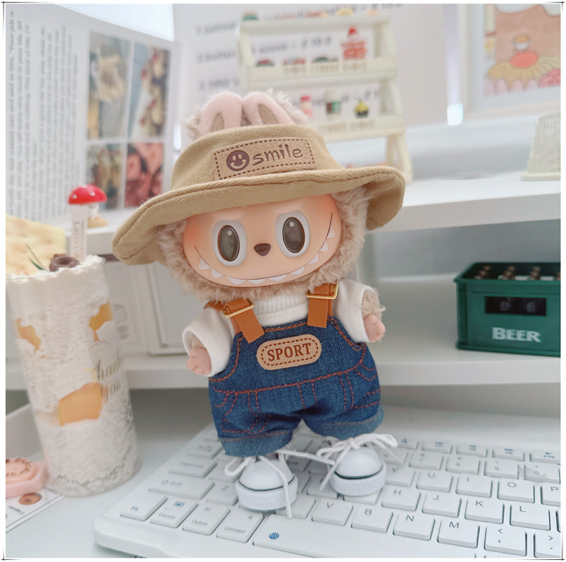 17cm布の布のlabubuの子供服のdimooのゴムの子供服のluluのブタの子供の3歳のtシャツの花のバックのズボン|undefined