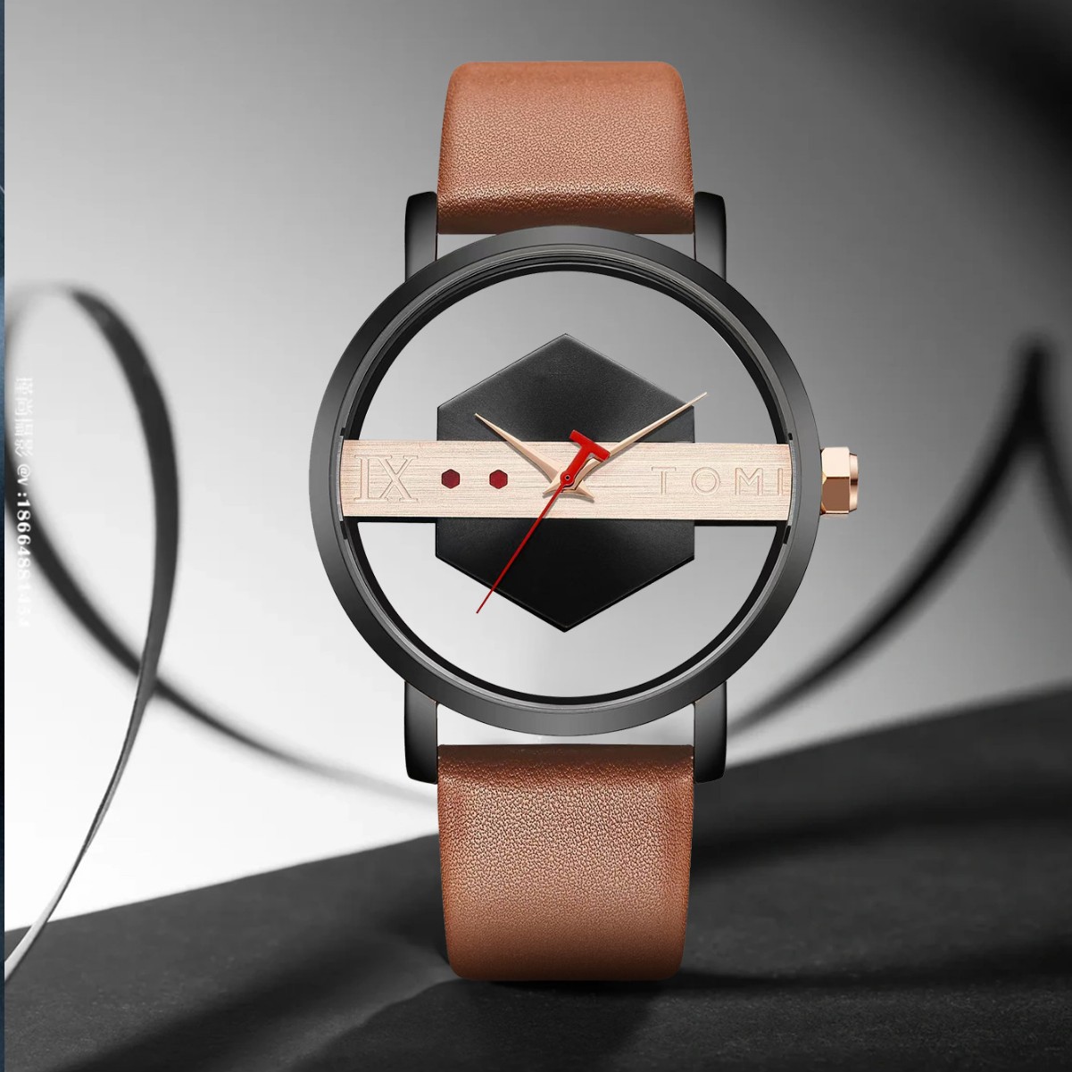 【新款】TOMI特米镂空设计透视表中性休闲时尚简约韩版男女手表