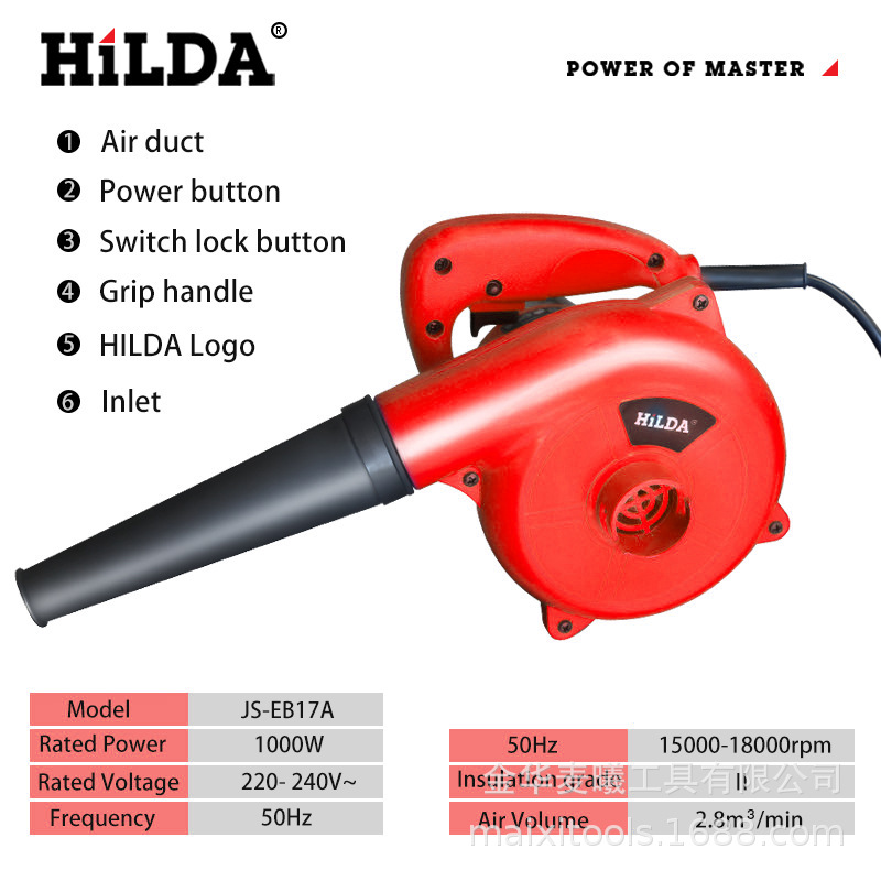 Soplador de Polvo Eléctrico Manual de Plástico de Doble Propósito para Uso Industrial