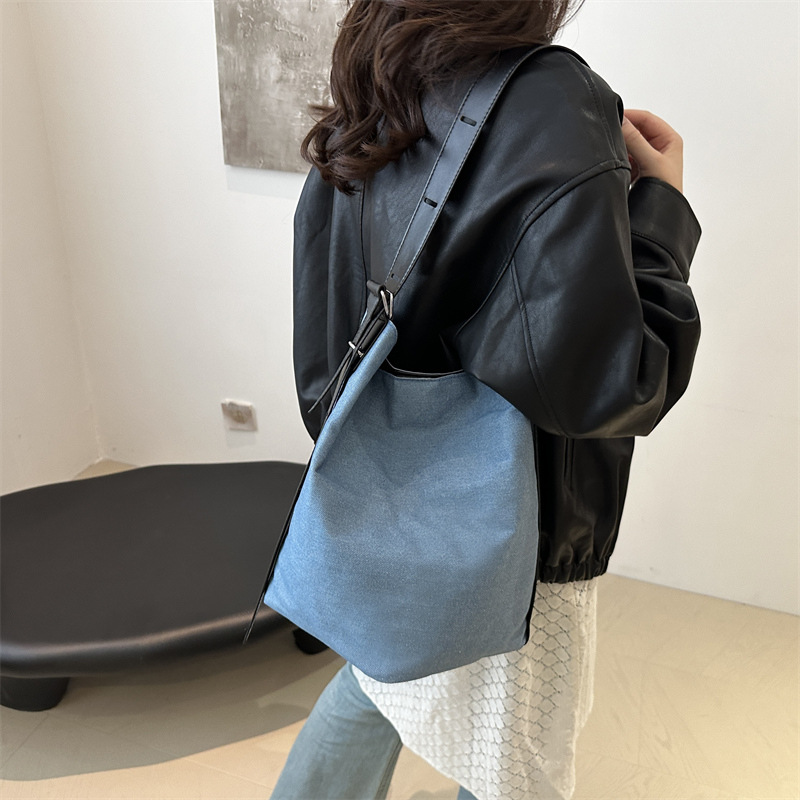 Nichezhong retro bolso de cubo para mujeres 2024 nuevo otoño y invierno versátil bolso de alta sensación bolso de hombro