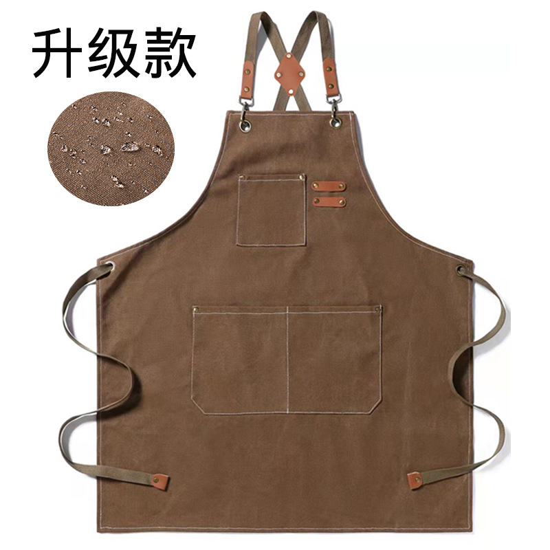 Delantal de Trabajo de Poliéster y Algodón, Impermeable, Antiaceite, Ajustable, para Cocina y Jardinería