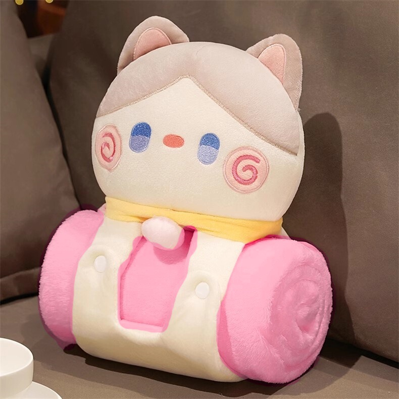 ホームドーパミン動物立体ロールブランケットロング枕多目的枕カバーブランケット取り外し可能で洗える睡眠枕膝ブランケット|undefined