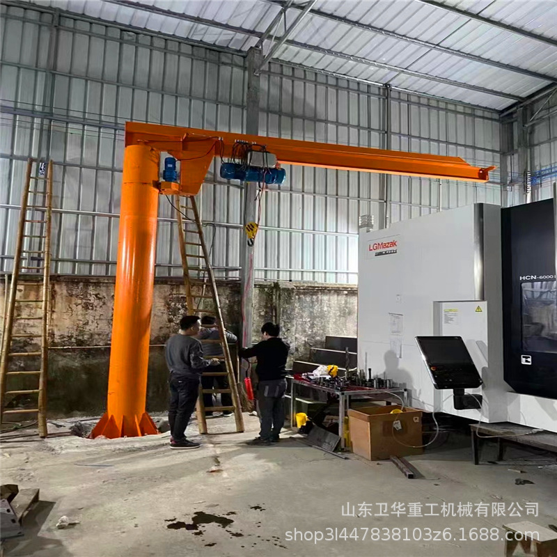 机床加工专用1吨室内无线遥控电动旋转立柱式悬臂吊优惠价格销售