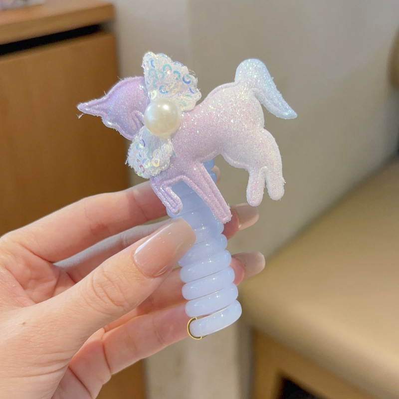 Niños estrella pequeña burbuja trenzada anillo de cabello niñas 2025 nuevo artefacto de cabello trenzado línea telefónica de cola de caballo alta toque de cabello