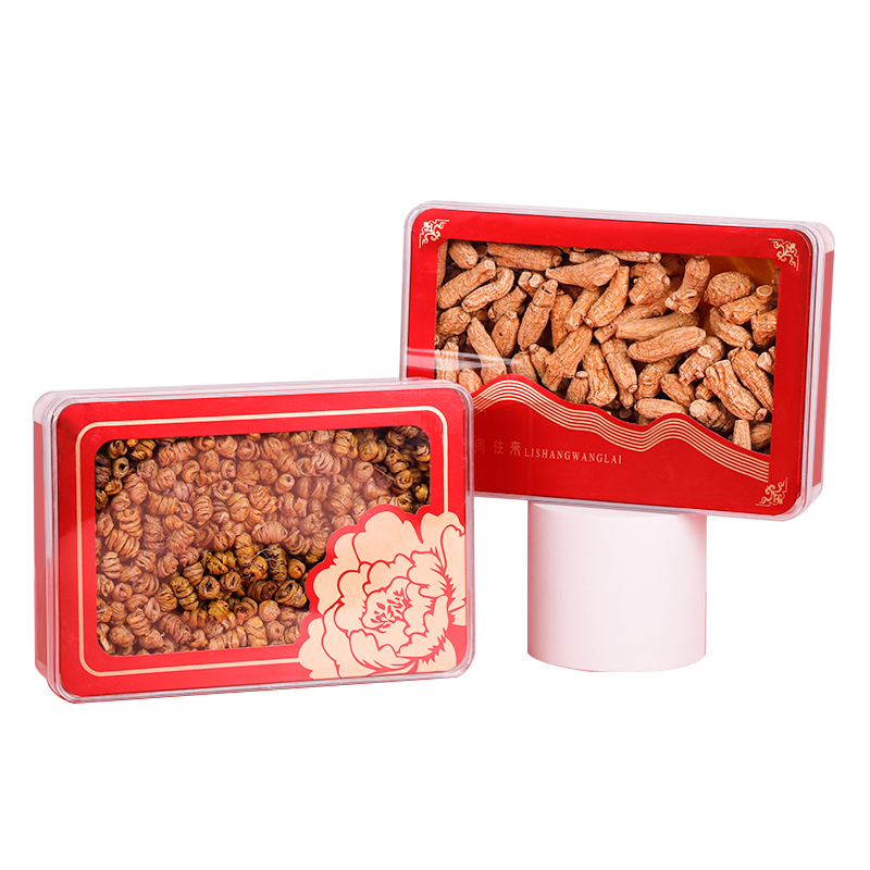 Dendrobium pepinos de mar nido de pájaro caja de nutrición ginseng americano caja de embalaje acrílico molusco plástico transparente forro vacío regalo