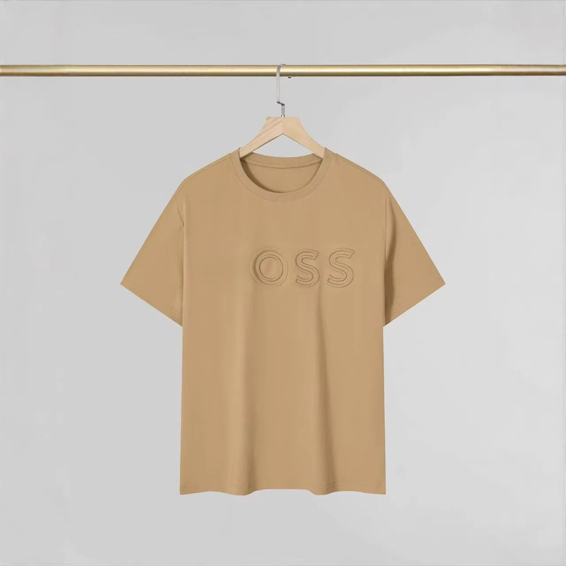 Cross-Border Foreign Trade European Size Loose Men's Round Neck Short-Sleeve T-Shirt, Trendy Brand Print, Casual and Stylish Cotton T-Shirt