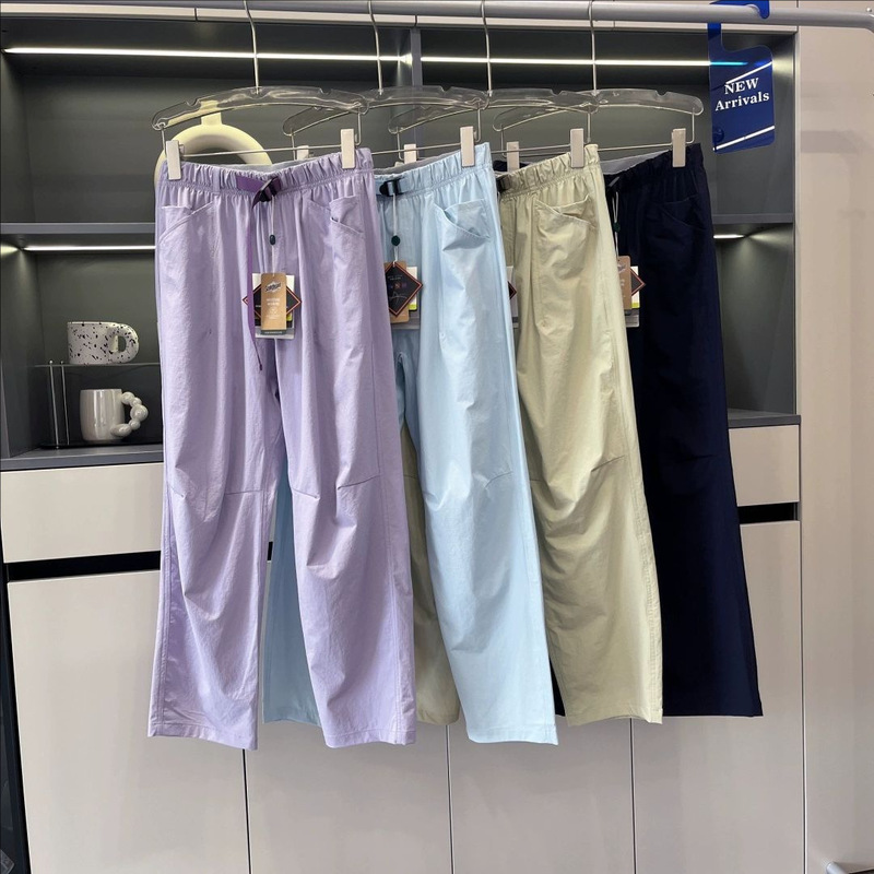[Cream Ice Feel Overalls] Couple Mountain Texture Easiest for Match Straight-Leg Paratrooper Overalls Casual Pants C1570