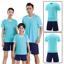 新款足球服训练服夏季短袖儿童小学生足球衣队服印字印制比赛服男