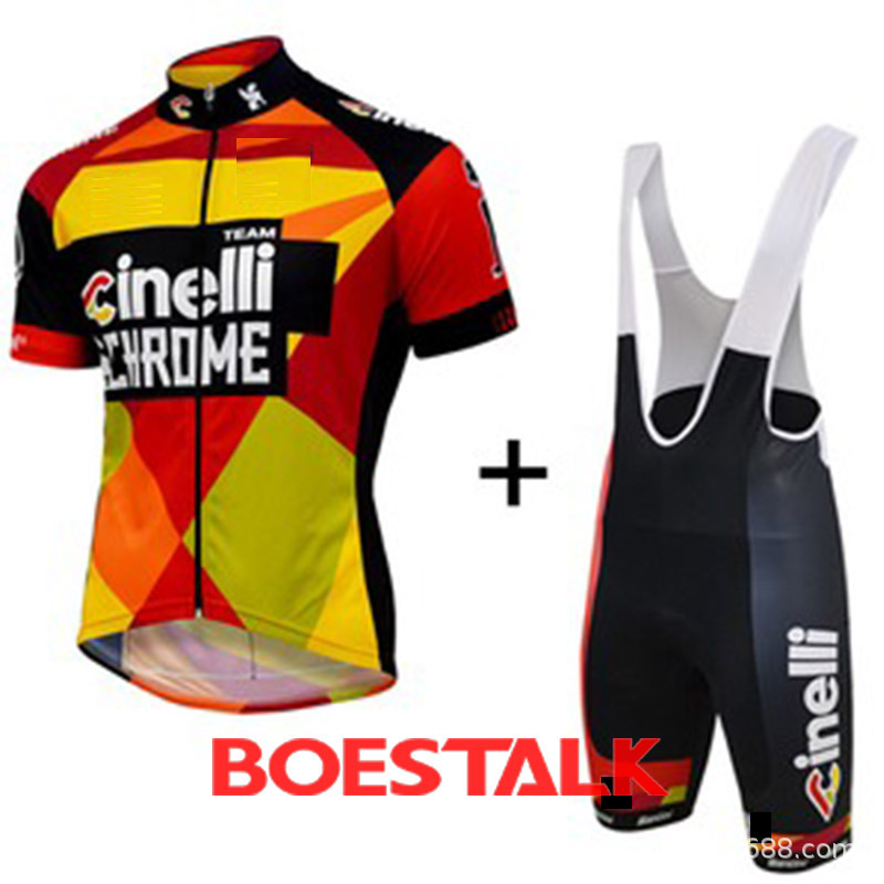 Cinelli Cycling Jersey Suit Summer Cycling Jersey Suit for Men, Short-Sleeved and Breathable