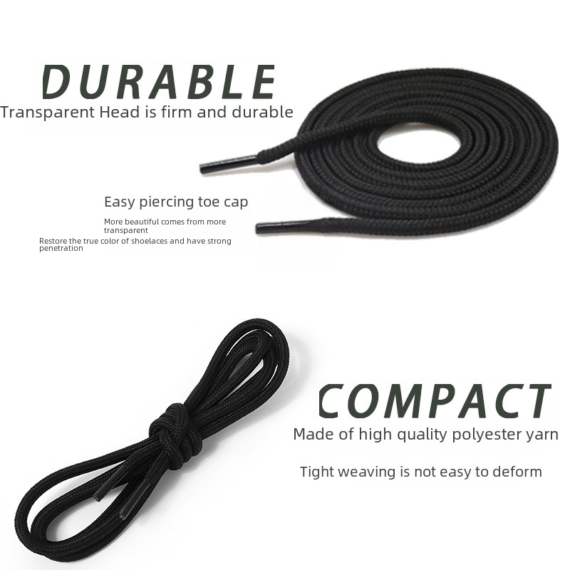 Round 4mm Color Polyester Shoelaces Fit Coconut Flying Woven Shoes Sneakers Mountaineering Shoes Ball Shoes Hat Rope Trouser Rope