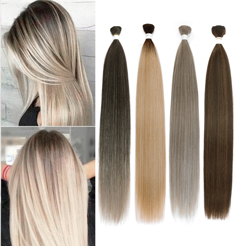 Peruca de fibra química, pelo estricto, pelo blanco, fibra química, cabello largo, cabello recto, cortina de fibra química, pelucas de cabello para mujeres