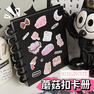 3 inch mushroom button card book Love Bean album small card collection storage book mushroom hole diy four Palace grid Polaroid photo album
