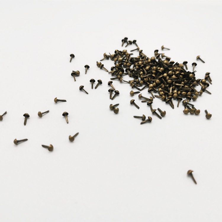 3*6 miniature round two-foot nail small double-foot nail electroplated mini foot nail shadow play paper connecting nail