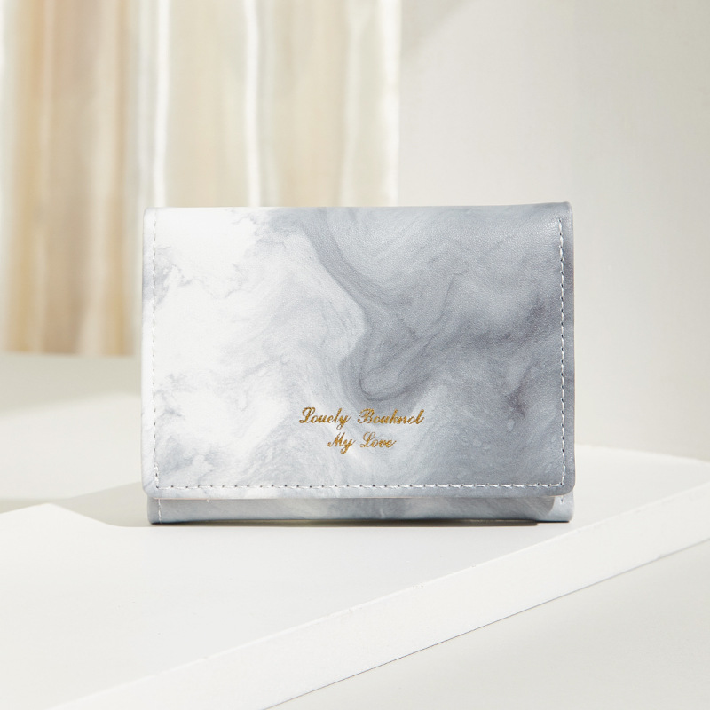 2024 nueva billetera de mujer pequeña corta y exquisita mini bolsa de tarjeta de identificación de estudiante tinta degradada de sentido avanzado