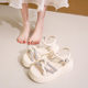 702 Sandals Women's 2024 New Summer Hot Style Outer Wear Thick Bottom Joker Strap Flat Soft Bottom Mori Style Slippers