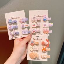 儿童精致发夹卡通婴儿头饰公主喜庆全包布发卡不伤发胎毛碎发夹