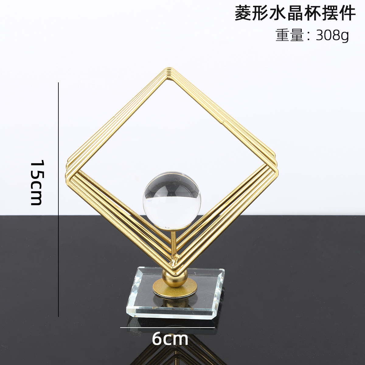 Líneas creativas de metal cristal bola decoración de nicho de alta calidad sala de estar dormitorio oficina decoración de escritorio