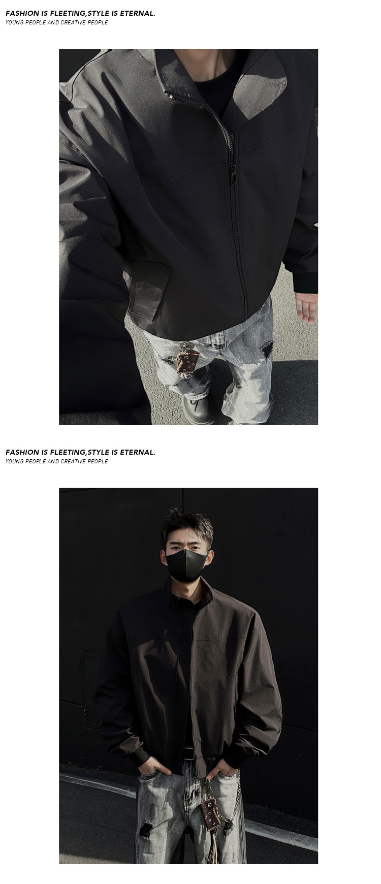 Men's American Pilot Baseball Jacket Oversized Stand Collar Coat_voghion.com