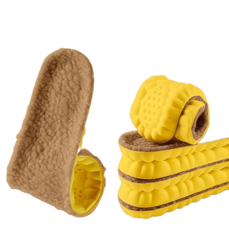 Plantillas de invierno de cordero de cachemira calentamiento plantillas de mierda sensación elástica suave cómoda engrosada plantillas de pelusa plantillas de zapatos deportivos casuales