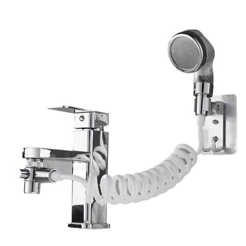 Three-speed one-touch water-stop hair-washing gadget: pressurized showerhead with external washbasin attachment, extended hair-washing showerhead faucet adapter.