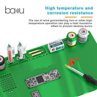 Bagu BA-689 mobile phone computer repair table mat heat insulation pad PVC high temperature resistant welding table work table mat for export