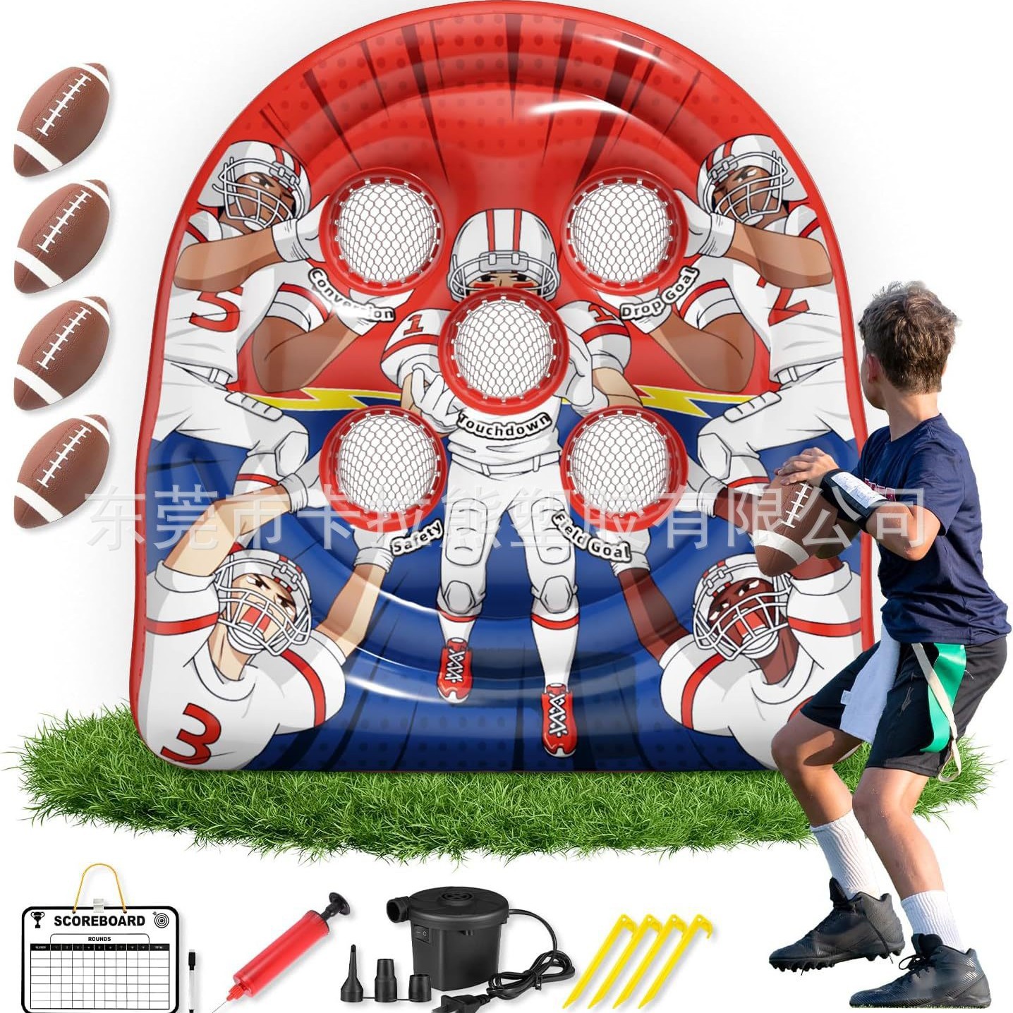 Supply Inflatable Dart Target, Kidsren's Target Stand, Throwing Rugby Stand, Inflatable Five-Hole Ball Target Tumbler