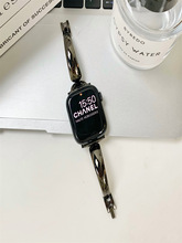 新款星光色手镯式金属表带适用苹果手表applewatch786543SE小众
