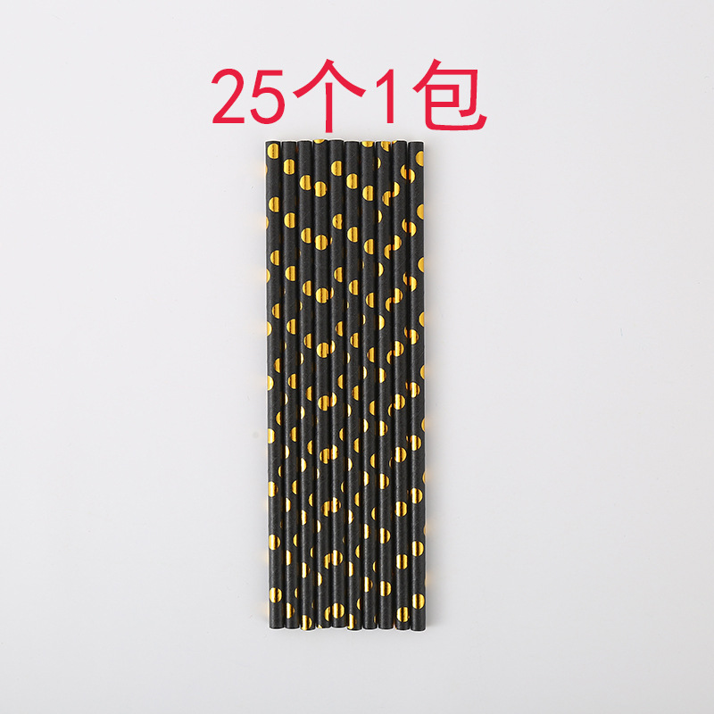 Bronceado punto negro vajilla engrosada taza de papel pastel plato de papel cuchillo de oro tenedor cuchara tejido decoración del partido suministros traje