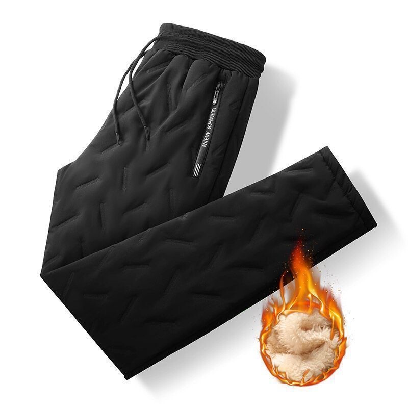 Winter Lamb Fleece Pants Men's fleece-lined Thickened Windproof Waterproof Warm Outdoor Straight Down Pants plus size Sweatpants Winter Lamb Fleece Pants Men's fleece-lined Thickened Windproof Waterproof Warm Outdoor Straight Down Pants plus size Sweatpants
