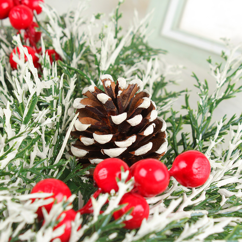 Hong Kong amor Amazon simulación de frutas rojas Garland decoración de la pared Navidad Pino cono ratán anillo hogar vacaciones decoración puerta colgante