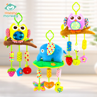 Happymonkey baby plush toy lathe belt rattle bells BBS wind chimes baby toys