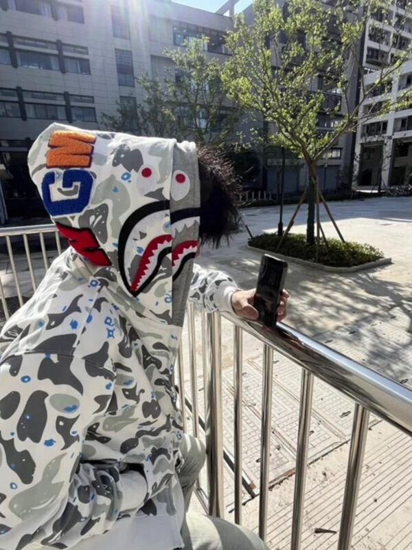 Double-Layer Camouflage Shark Jacket Spring & Fall Double Hooded Sweatshirt Couple Style Hiphop American Lazy Style Great White Shark Hooded Double-Layer Camouflage Shark Jacket Spring & Fall Double Hooded Sweatshirt Couple Style Hiphop American Lazy Style Great White Shark Hooded