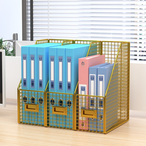 Office desk item shelf desk book file storage box office iron material data sorting frame simple small bookshelf