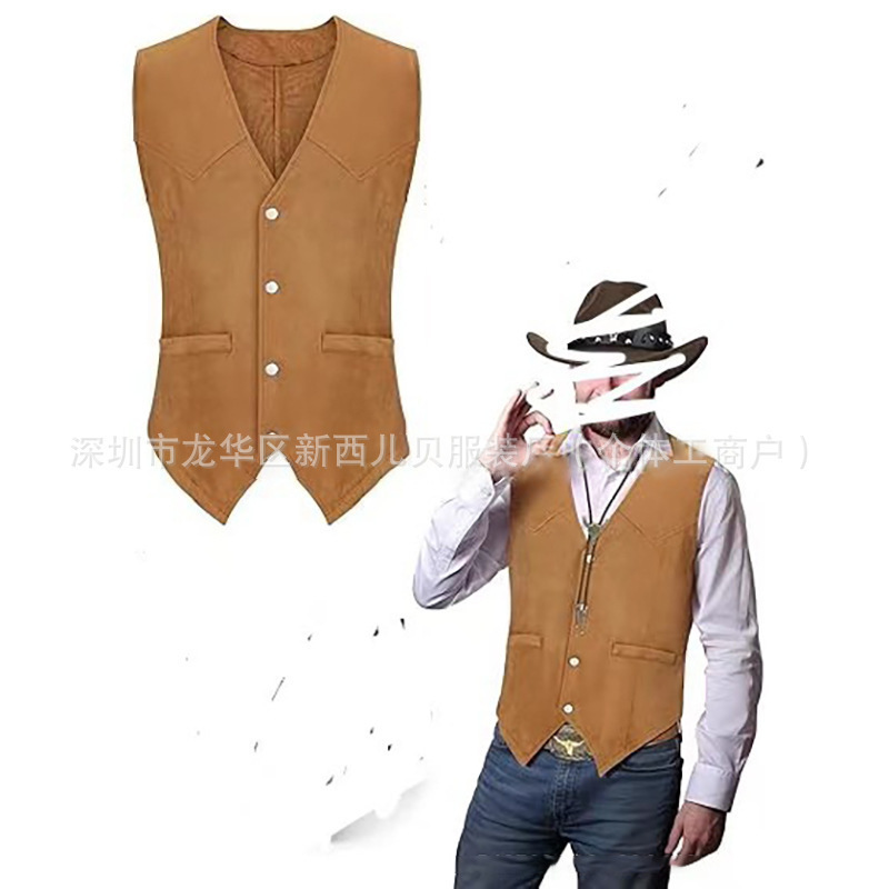 Amazon Western Cowboy Style Men's Clothing Denim Fringed Vest Amazon Western Cowboy Style Men's Clothing Denim Fringed Vest
