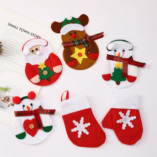Christmas Knife and Fork Set, Snowman Deer Knife and Fork Bag, Christmas Table Layout, Holiday Dress, Socks, Gloves, Knife and Fork Set