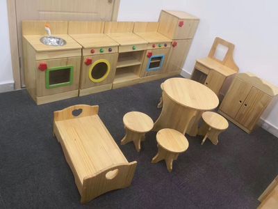 kindergarten Five kitchen simulation combination core child Set of parts a doll wooden  Early education Five-piece woodiness