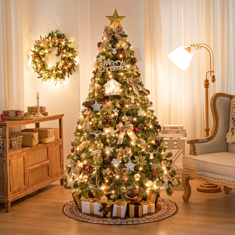 Nuevo árbol de Navidad doméstico de lujo ligero ins viento árbol de simulación luminoso decoración de Navidad adornos de suelo