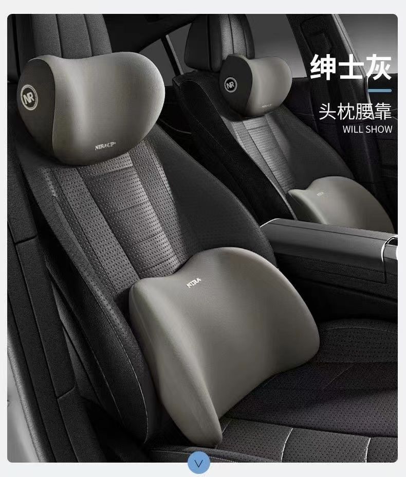 Cross-Border Hot-Selling Car Headrest Lumbar Support Car Headrest Neck Pillow Memory Foam Headrest Car Cushion Car Pillow