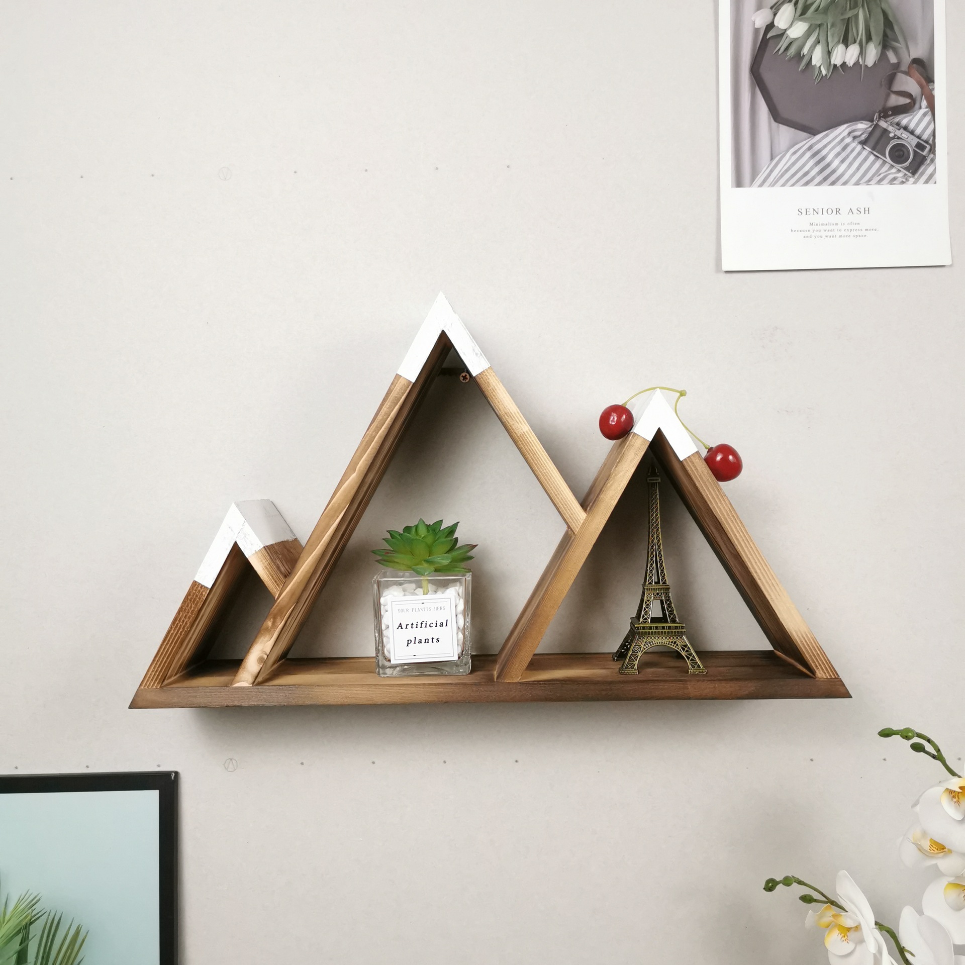 Wooden mountain frame kindergarten wall...