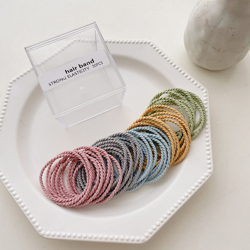 Otoño y invierno curry lindos osos anillo de cabello simple de alta calidad cuerda de cabello alta elástica no es fácil de romper no lastimar adornos de cabello de cabello