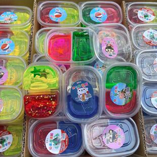 Double color Crystal mud wholesale children's color mud toys Net red M + foaming glue high permeability Crystal mud decompression toys