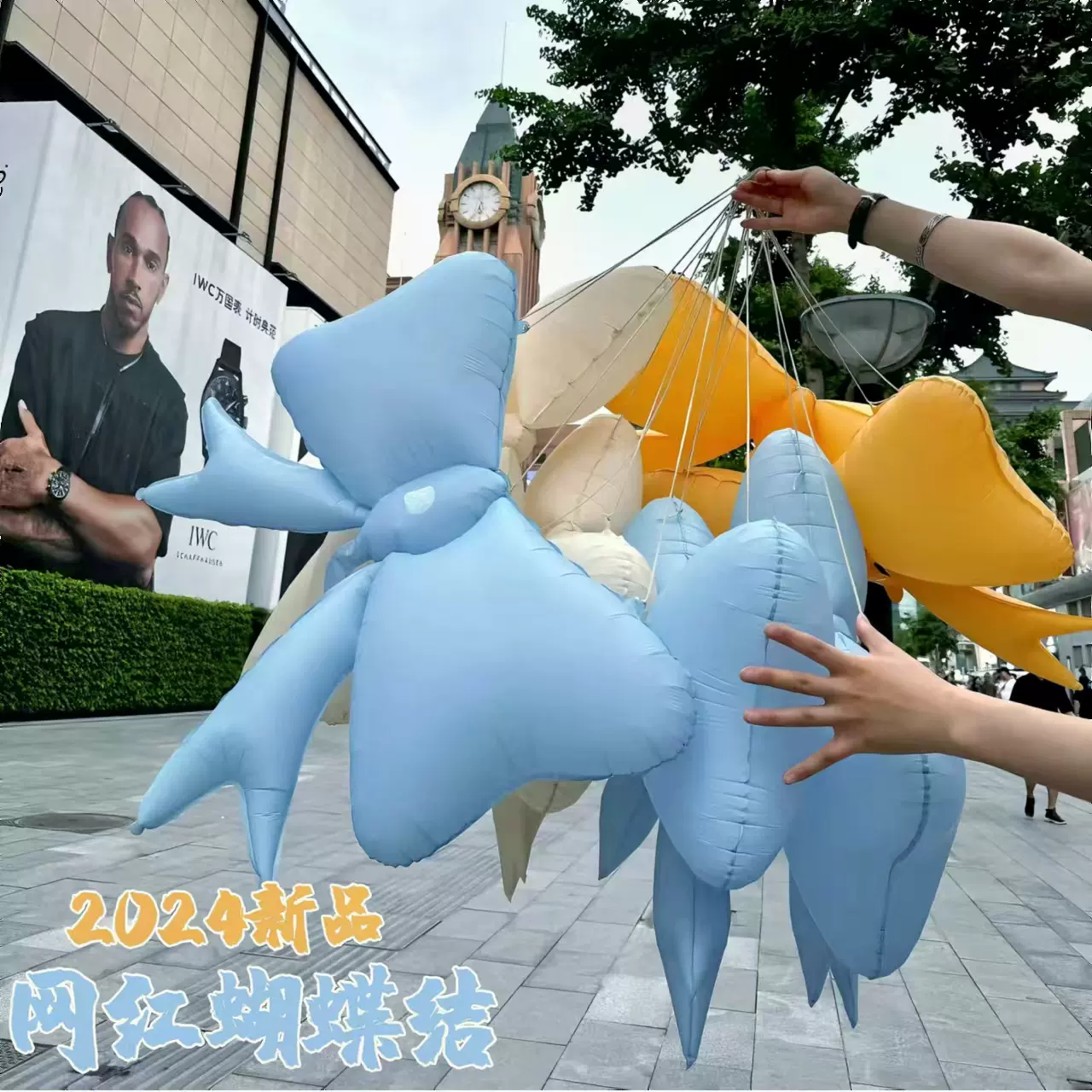 ins小清新哑光大蝴蝶结生日气球装饰商场布置户外拍照道具批发