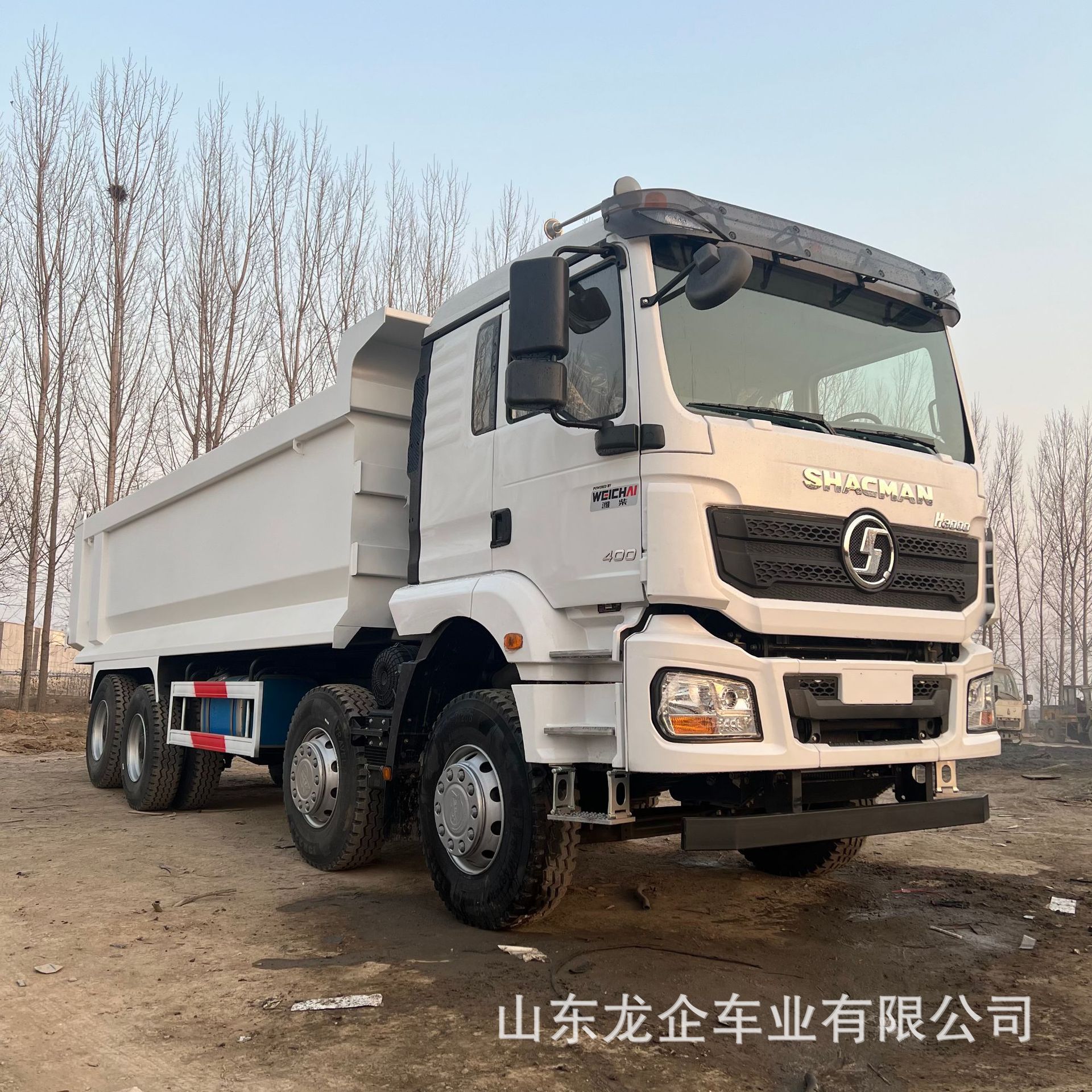 In-stock export of Shaanqi Delong H3000 rear-tipping dump truck, 12-wheel mining ore, soil, sand, and gravel transport tipper truck