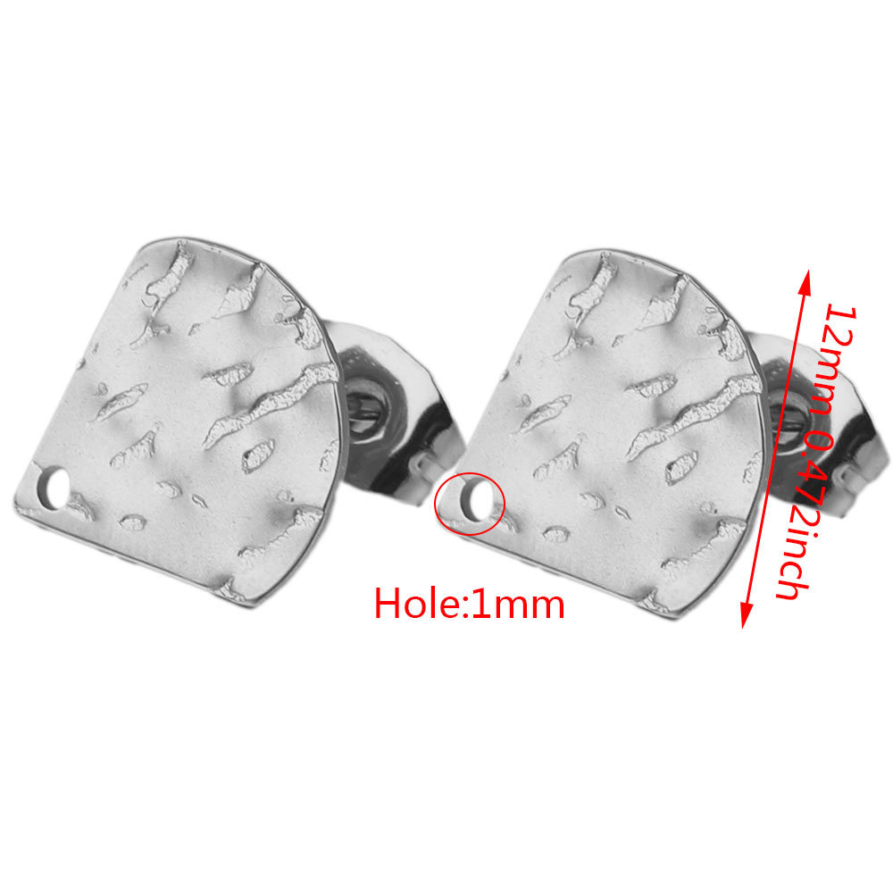 Pendientes geométricos de acero inoxidable europeos y americanos columna en relieve DIY pendientes pieza con agujero accesorios de joyería pendientes de acero de titanio producción