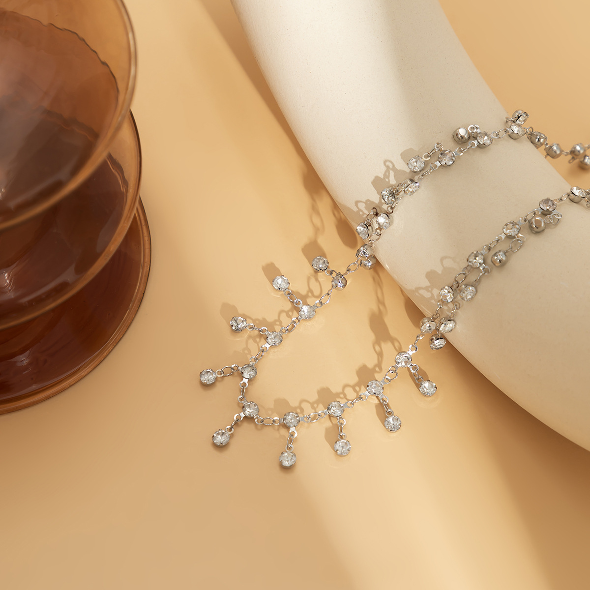 Fashion Ornament Ethnic Rhinestone Tassel Single Layer Metal Body Chains