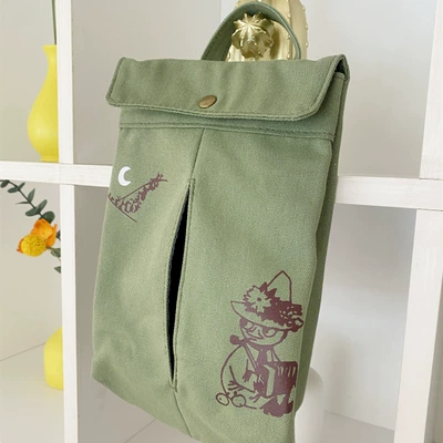 Car tissue box/set Box Storage Bag Hangable - green