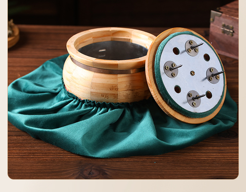 Moxibustion Jar Set for Navel and Abdomen Warming with 108 Aged Moxa Cones Rose Oil and Straps preparation