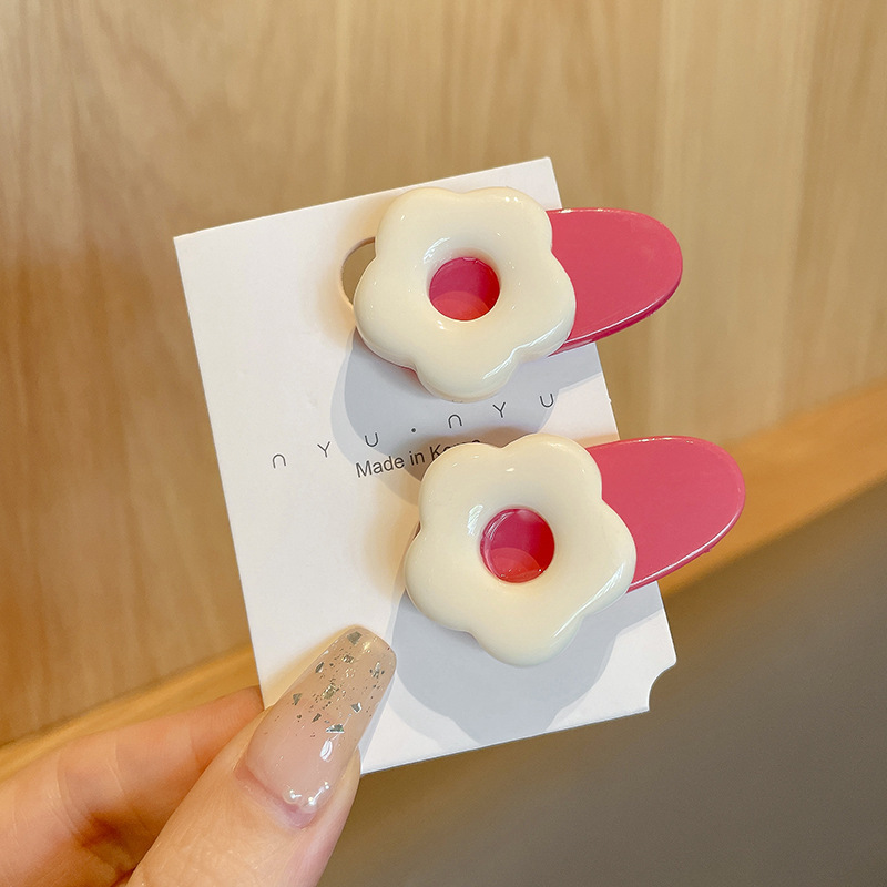 La nueva horquilla de dopamina rosa, la horquilla de flequillo lateral de alta calidad, los accesorios para el cabello de principios de primavera dulces y lindos, la pinza lateral de todo fósforo